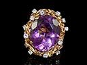Vintage 18ct Amethyst & Diamond Nest Ring