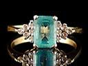 Vintage 9ct Gold Aquamarine & Diamond Ring