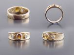 Vintage 9ct Gold Citrine & Diamond Ring