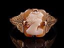 Antique 9ct Cocnh Shell Cameo Ring