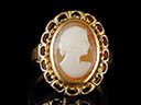 Vintage 9ct Gold Conch Shell Cameo Ring