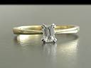 Vintage 18ct Gold Emerald Cut .33CT Diamond Solitaire Ring