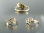 Vintage 18ct Gold Diamond Art Deco Crossover Ring