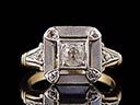  Vintage 18ct Gold & Plat 0.42CT Diamond Art Deco Engagement Ring