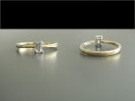 Vintage 18ct Gold Emerald Cut .33CT Diamond Solitaire Ring