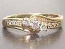 Vintage 9ct yellow Gold & Diamond Trilogy 
