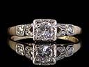 Vintage 18ct Gold & Plat 0.33CT Diamond Art Deco Ring