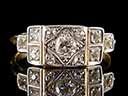 Vintage 18ct Gold 0.46CT Diamond Art Deco Ring