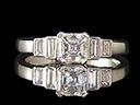 Vintage Platinum Art Deco Asscher Cut Diamond Ring