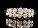 Vintage 9ct Gold 0.88CT Diamond Cluster Ring