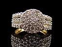 Vintage 9ct Gold 1.17CT Diamond Cluster Panel Ring