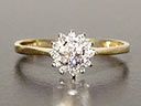 Vintage 9ct Yellow Gold .22CT Diamond Cluster Ring
