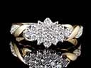 Vintage 9ct Gold 0.33CT Diamond Cluster Ring
