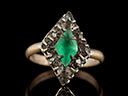 Vintage Gold Emerald & Diamond Art Deco Ring