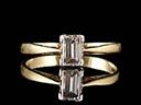 Vintage 18ct Gold Emerald Cut 0.28CT Diamond Solitaire Ring