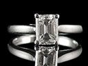 Vintage 18ct W/Gold 1.02ct Emerald Cut Diamond Ring