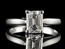 Vintage 18ct W/Gold 1.02ct Emerald Cut Diamond Ring