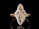 Vintage 9ct Gold Diamond Marquise Knot Ring