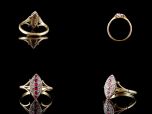 Vintage 18ct Ruby & Diamond Art Deco Ring