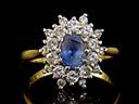 Vintage 18ct Sapphire & Diamond Cluster Ring