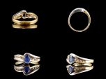 Vintage 18ct Gold Sapphire & Diamond Dress Ring All Angles