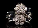Vintage 18ct W/Gold Sapphire & Diamond Flower Ring