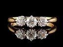 Antique 18ct Gold 0.73CT Diamond Trilogy Ring