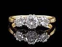 Vintage 18ct Gold 0.70CT Diamond Trilogy Ring