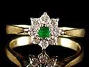 Vintage 18ct Emerald & Diamond Cluster Ring