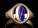 Men's Antique 9ct Gold & Enamel Swivel Signet Ring Thumbnail