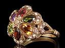 Antique 9ct Gold Gem Set Cluster Ring