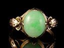Antique 14ct Gold Jade Cabochon Ring