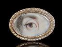 Antique 9ct Gold & Pearl Georgian Lover's Eye Ring