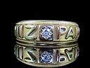 Antique 18ct Tri-Colour Gold Diamond Mizpah Ring