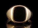 Gents Vintage 9ct Gold & Onyx Ring