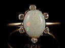 Antique 18ct Gold Opal & Diamond Ring