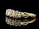 Vintage 9ct Gold Opal & Diamond Eternity Ring