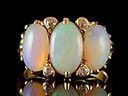 Antique 18ct Gold Opal & Diamond Trilogy Ring