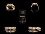 Antique 18ct Gold & Pearl Trilogy Ring