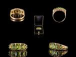 Vintage 9ct Gold 5 Stone Peridot Ring
