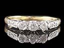 Vintage 18ct Gold 0.35CT Diamond Trilogy Ring