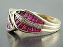 Vintage 18ct Gold Ruby & Diamond Snake Ring