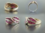 Vintage 18ct Gold Ruby & Diamond Snake Ring