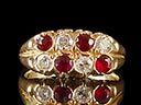 Vintage 18ct Gold Ruby & Diamond Dress Ring 