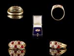 Vintage 18ct Gold Ruby & Diamond Dress Ring