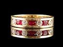 Vintage 14ct Yellow Gold Ruby & Diamond Half Eternity Ring