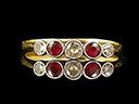 Edwardian 18ct Gold Ruby & Diamond Half Eternity Ring