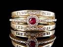 Vintage 9ct Ruby & Diamond Art Deco Ring
