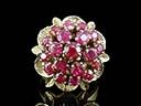 Vintage 18ct Gold Ruby Flower Ring
