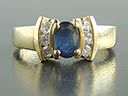 Vintage 18ct Sapphire & Diamond Art Deco Ring 